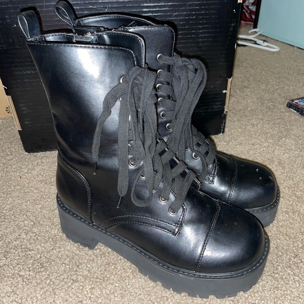 Current Mood Platformed Combat Boots